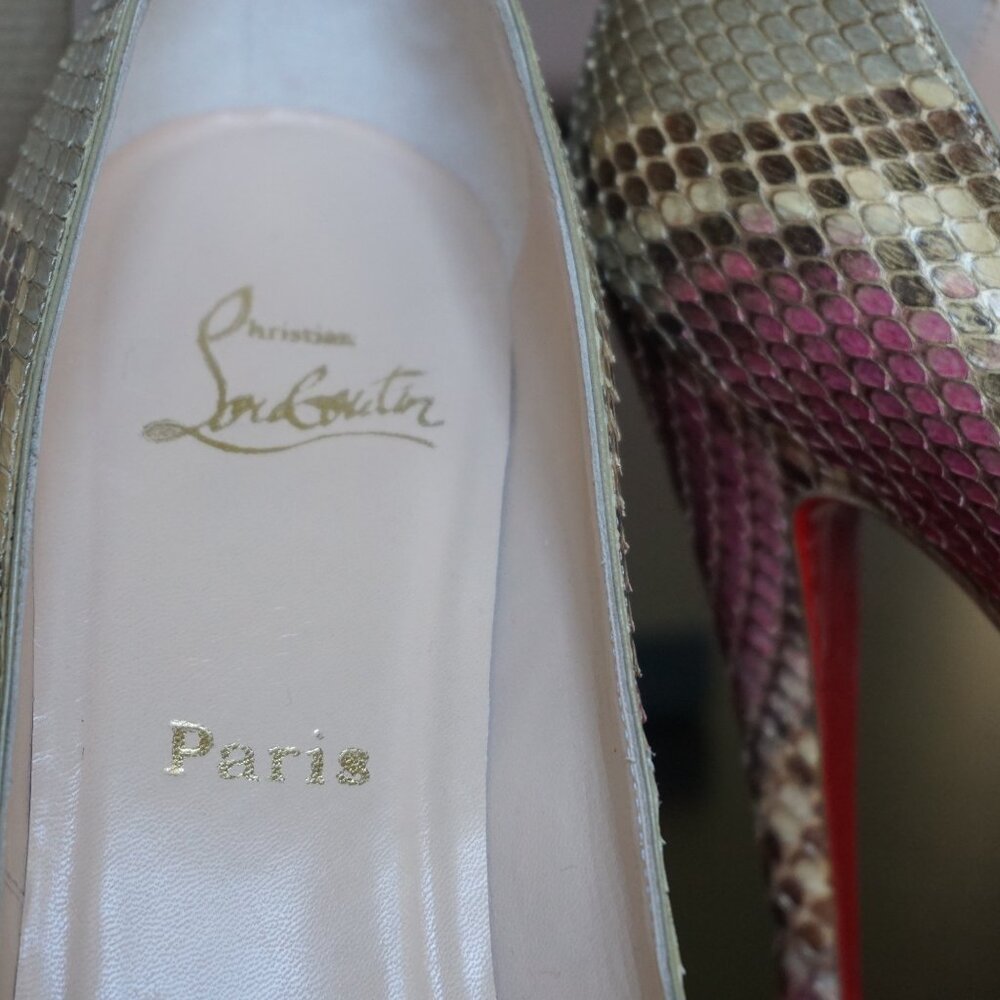 AUTHENTIC Christian Louboutin Python Declic 120 - image 4